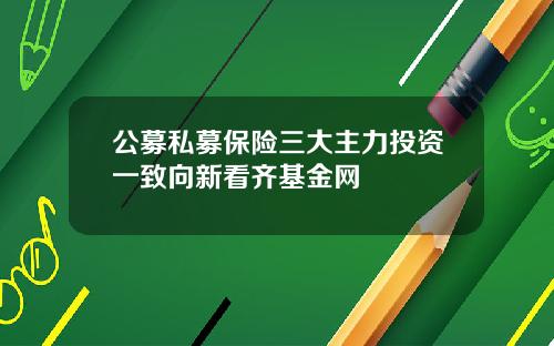公募私募保险三大主力投资一致向新看齐基金网