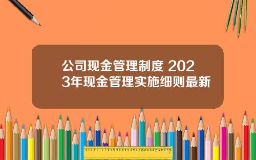 公司现金管理制度 2023年现金管理实施细则最新