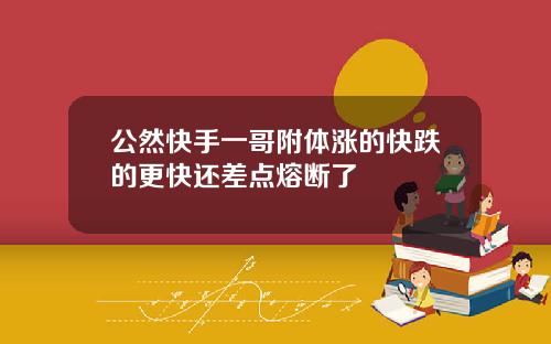公然快手一哥附体涨的快跌的更快还差点熔断了