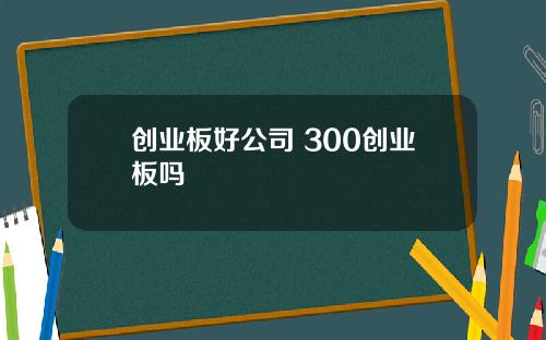 创业板好公司 300创业板吗