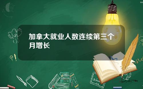 加拿大就业人数连续第三个月增长