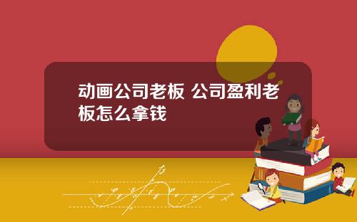 动画公司老板 公司盈利老板怎么拿钱