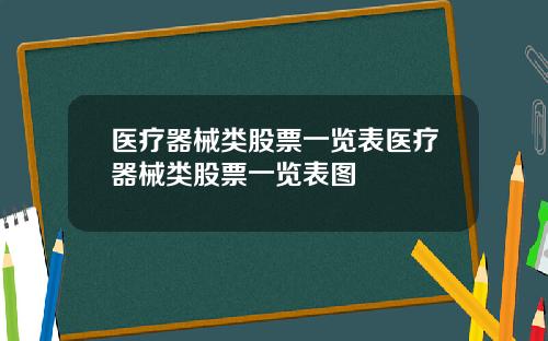 医疗器械类股票一览表医疗器械类股票一览表图
