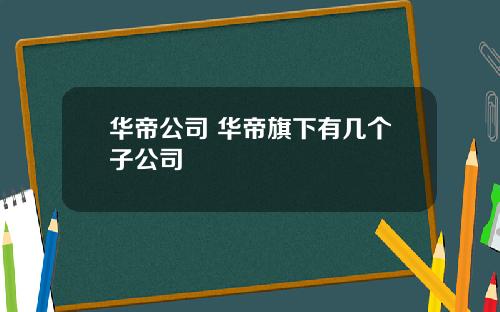 华帝公司 华帝旗下有几个子公司
