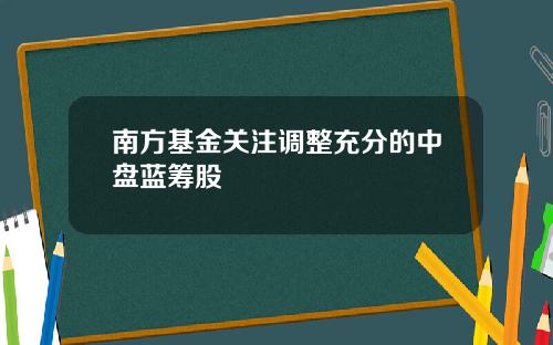 南方基金关注调整充分的中盘蓝筹股