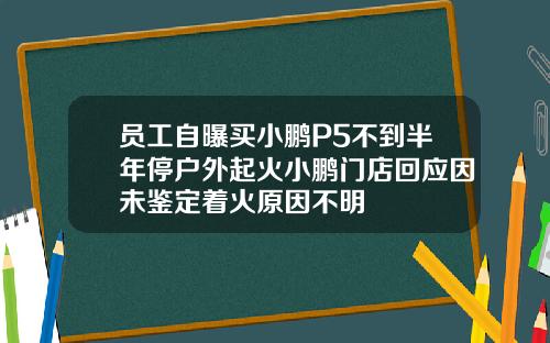 员工自曝买小鹏P5不到半年停户外起火小鹏门店回应因未鉴定着火原因不明