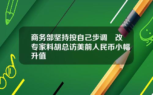 商务部坚持按自己步调滙改专家料胡总访美前人民币小幅升值