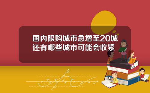 国内限购城市急增至20城还有哪些城市可能会收紧