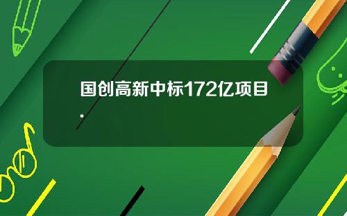 国创高新中标172亿项目.