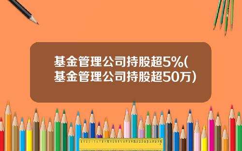 基金管理公司持股超5%(基金管理公司持股超50万)