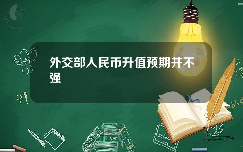 外交部人民币升值预期并不强