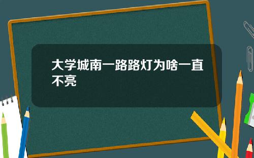 大学城南一路路灯为啥一直不亮