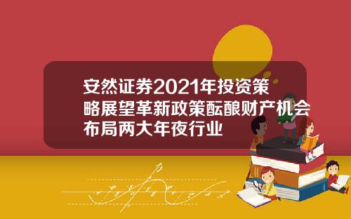 安然证券2021年投资策略展望革新政策酝酿财产机会布局两大年夜行业