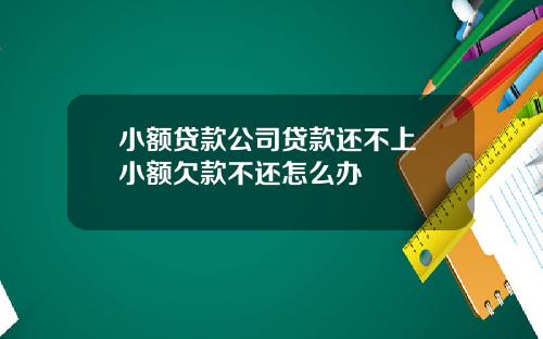 小额贷款公司贷款还不上 小额欠款不还怎么办