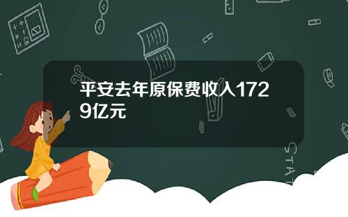 平安去年原保费收入1729亿元
