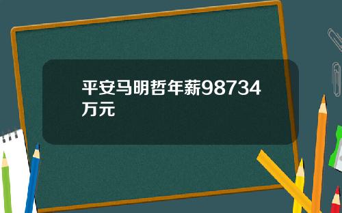 平安马明哲年薪98734万元