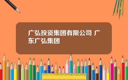 广弘投资集团有限公司 广东广弘集团