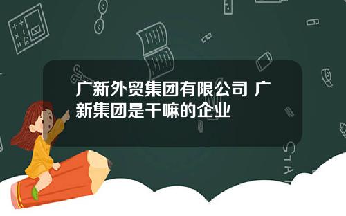 广新外贸集团有限公司 广新集团是干嘛的企业