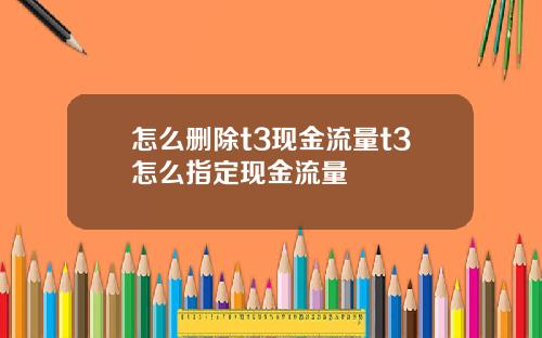 怎么删除t3现金流量t3怎么指定现金流量