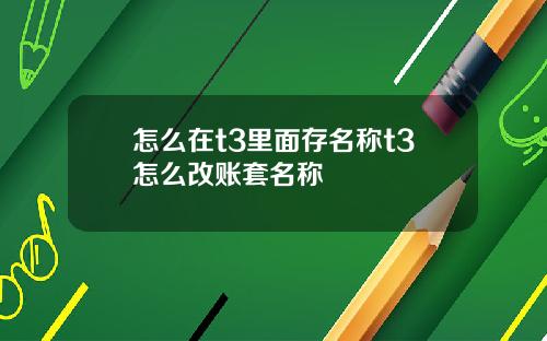 怎么在t3里面存名称t3怎么改账套名称