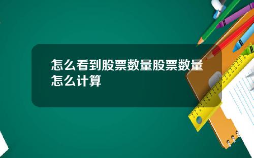 怎么看到股票数量股票数量怎么计算