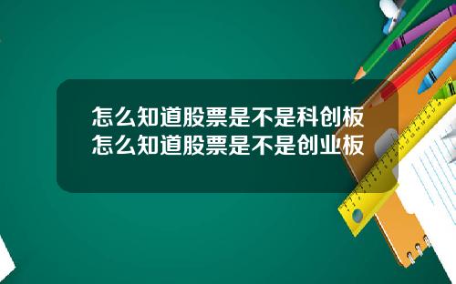 怎么知道股票是不是科创板怎么知道股票是不是创业板
