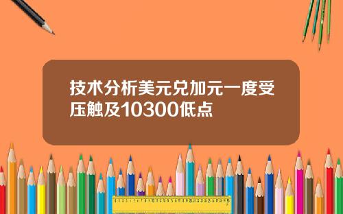 技术分析美元兑加元一度受压触及10300低点