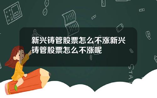 新兴铸管股票怎么不涨新兴铸管股票怎么不涨呢