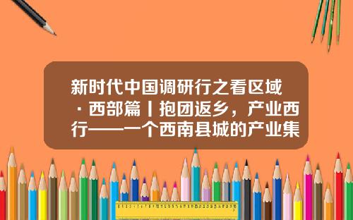 新时代中国调研行之看区域·西部篇丨抱团返乡，产业西行——一个西南县城的产业集群诞生之路