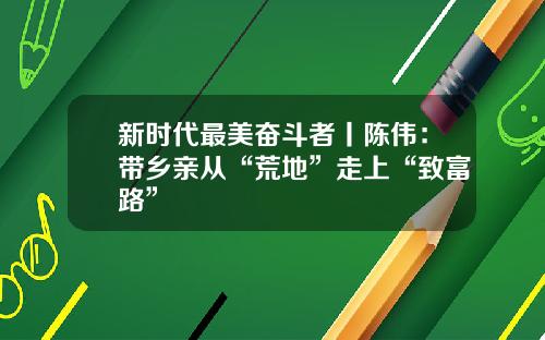 新时代最美奋斗者丨陈伟：带乡亲从“荒地”走上“致富路”