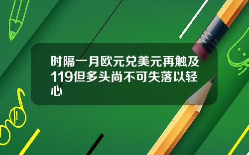 时隔一月欧元兑美元再触及119但多头尚不可失落以轻心