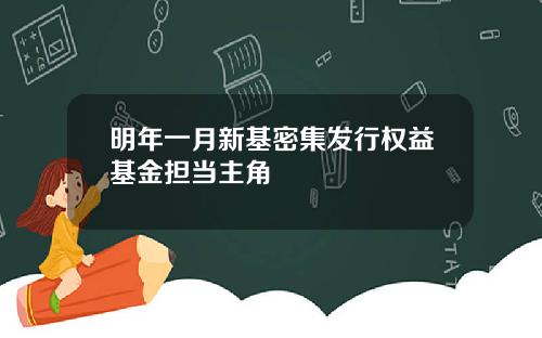明年一月新基密集发行权益基金担当主角
