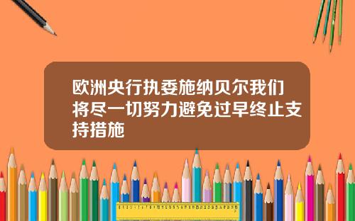 欧洲央行执委施纳贝尔我们将尽一切努力避免过早终止支持措施