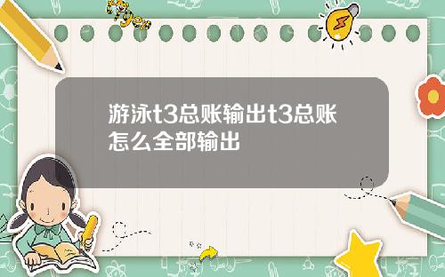 游泳t3总账输出t3总账怎么全部输出