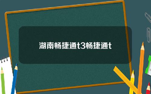 湖南畅捷通t3畅捷通t