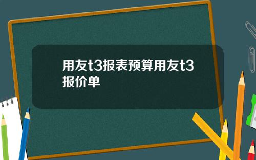 用友t3报表预算用友t3报价单