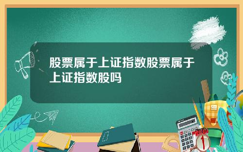 股票属于上证指数股票属于上证指数股吗