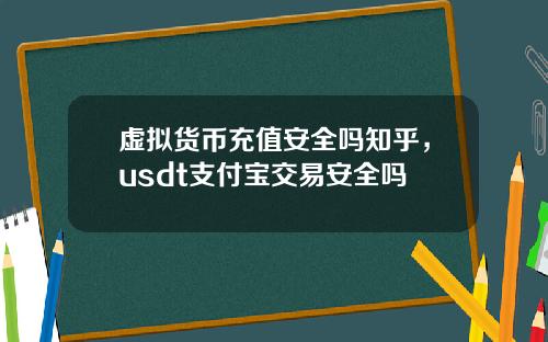 虚拟货币充值安全吗知乎，usdt支付宝交易安全吗