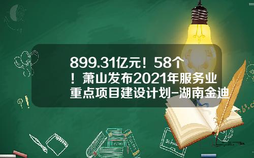 899.31亿元！58个！萧山发布2021年服务业重点项目建设计划-湖南金迪化纤有限责任公司