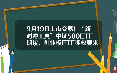 9月19日上市交易！“新对冲工具”中证500ETF期权、创业板ETF期权要来了-期指基金
