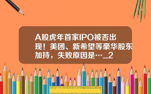 A股虎年首家IPO被否出现！美团、新希望等豪华股东加持，失败原因是…_2