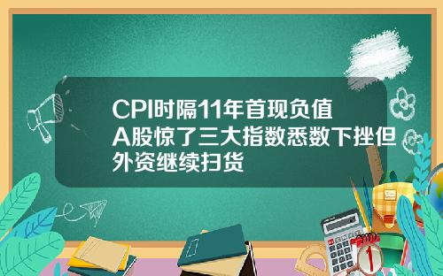 CPI时隔11年首现负值A股惊了三大指数悉数下挫但外资继续扫货