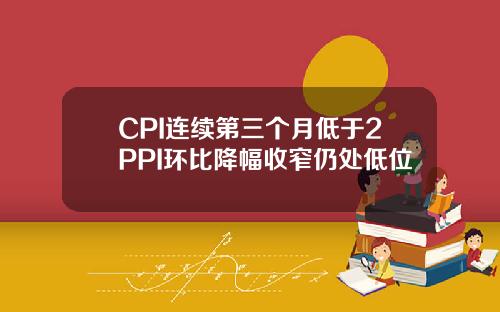 CPI连续第三个月低于2PPI环比降幅收窄仍处低位