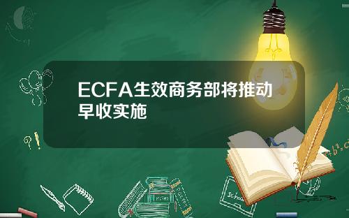 ECFA生效商务部将推动早收实施