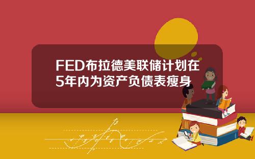 FED布拉德美联储计划在5年内为资产负债表瘦身