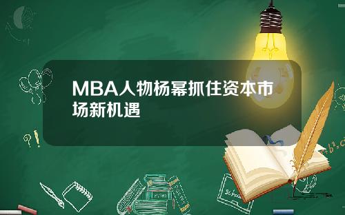 MBA人物杨幂抓住资本市场新机遇