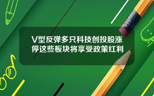 V型反弹多只科技创投股涨停这些板块将享受政策红利