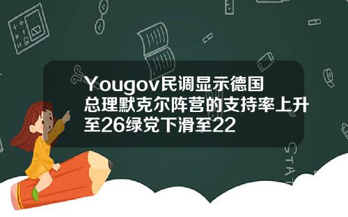 Yougov民调显示德国总理默克尔阵营的支持率上升至26绿党下滑至22