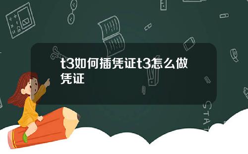 t3如何插凭证t3怎么做凭证