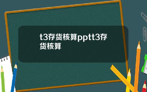 t3存货核算pptt3存货核算